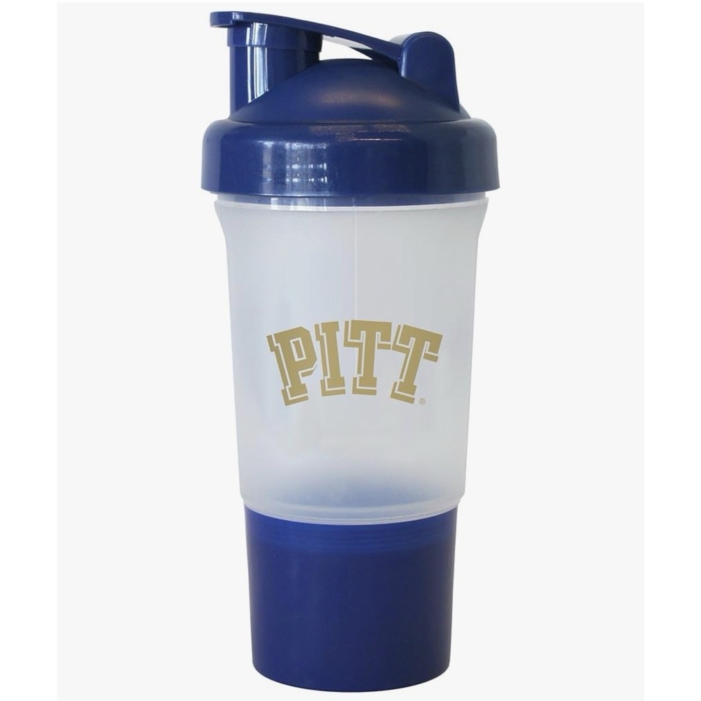 NCAA Pittsburgh Panthers Protein Shaker 16-Ounce W/ Powder Storage Boelter Cup